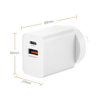 iQuick 20W PD3.0+QC3.0 Fast Charging Adapter