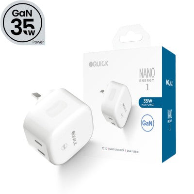 iQuick NANO Energy 1 35W USB-C Dual Ports Charging Adapter