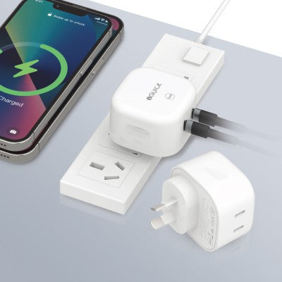 iQuick NANO Energy 1 35W USB-C Dual Ports Charging Adapter - Mister Click