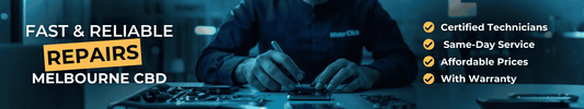 Phone Repairs Melbourne CBD – Mister Click certified technicians, same-day service, with warranty.